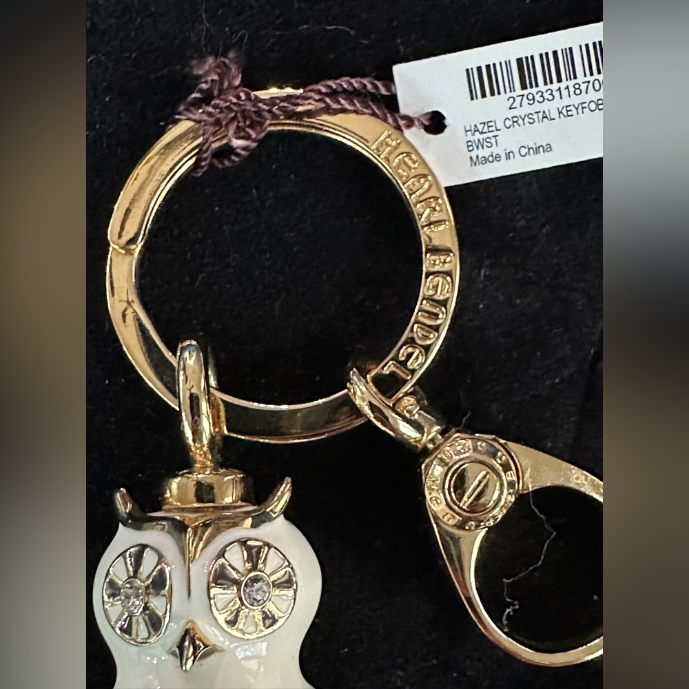 Gorgeous Vintage Henri Bendel Hazel Owl Key Fob W/ Swarovski Crystals NWT - Picture 6 of 16